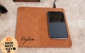 Custom Leather Charging Mat ,Personalized Phone Charger ,Coworker Gift, Gift For Dad, Boss Gift, Gift for Him & Her, Office Gifts