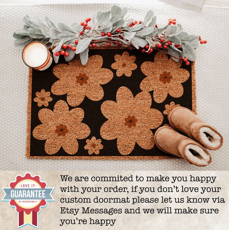 Spring Flowers Coir Doormat, Floral front door decor, Floral door mat, Summer Decor, Floral, Flower Doormat, Front Door Mat, Welcome Mat afbeelding 7