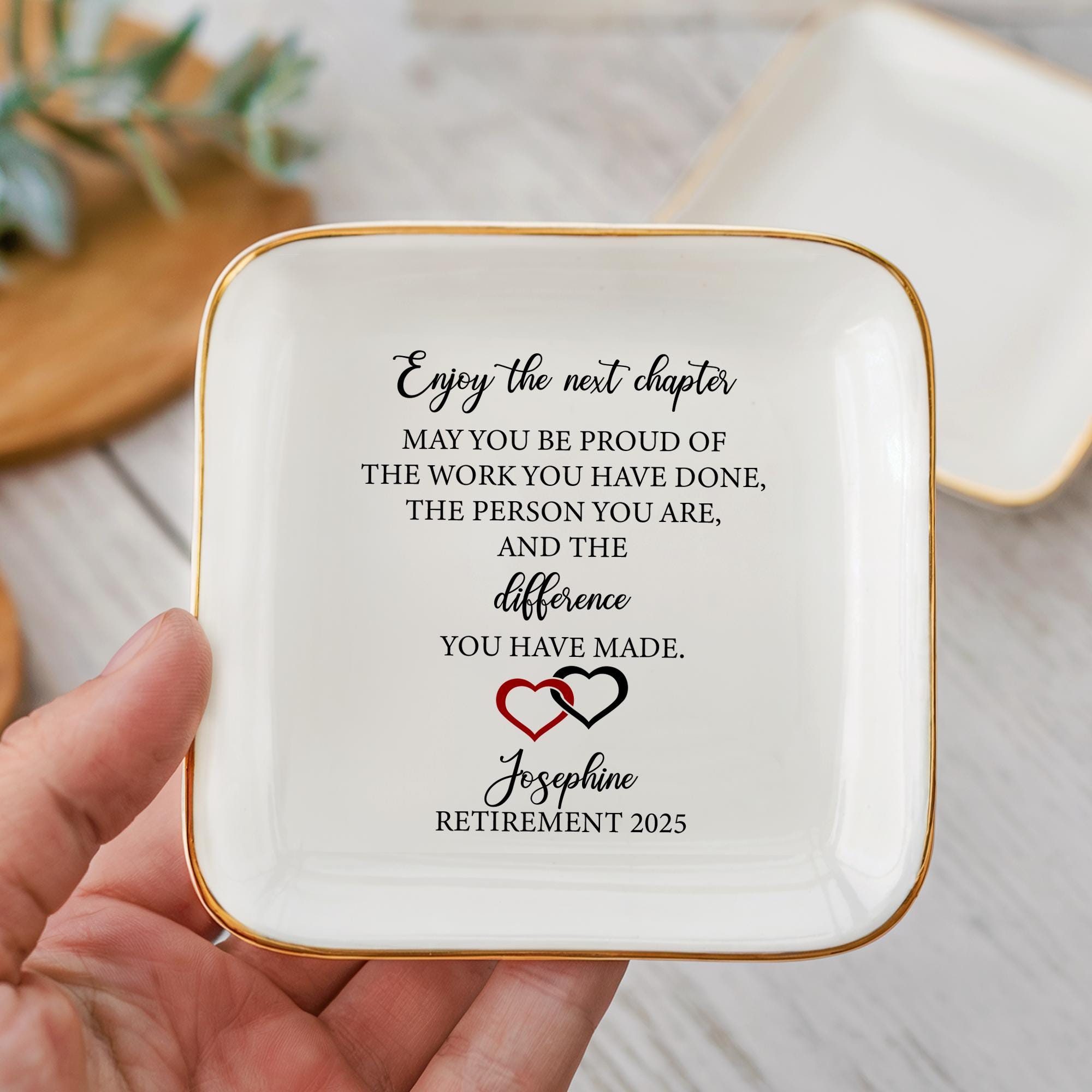 Retirement Counter Rings Custom Retirement Ring Dish, Ceramic Dish, Jewelry Holder, Custom Name ...