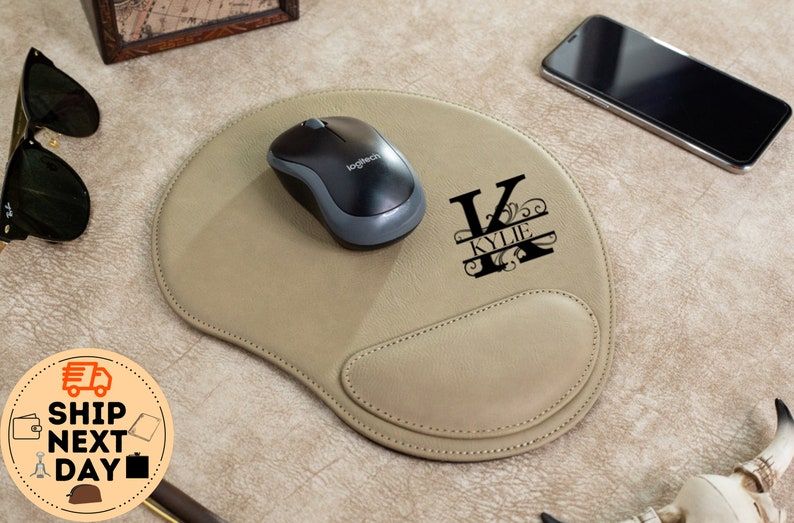 Custom Leather Mouse Pad,Coworker Gift, Gift For Dad, Boss Gift, Gift for Him & Her , Personalized Mouse Pad, Teacher gift, Office Gifts image 3