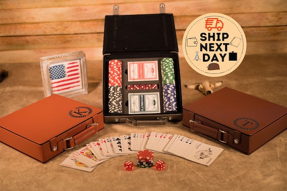 Engraved Poker Set, Groomsmen Gifts, Gift for Him, Gifts for Men, Personalized Poker Gift Set, Poker Gift Set for Men, Poker Lover Gifts
