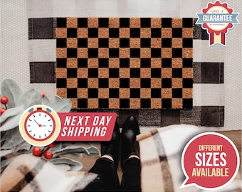 Checkered Doormat, Colorful Doormat, Home Doormat, Apartment Doormat, Checkerboard Doormat, Front Doormat, Trendy Welcome Mat, Door Mat