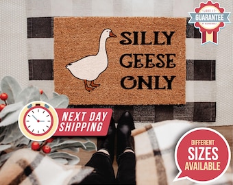 Silly Geese Only Entryway Mat, Cute Home Doormat, Goose Humor Doormat, Front Doormat, Entrance Mat, Coir Mat, Porch Decor, Cute Gift