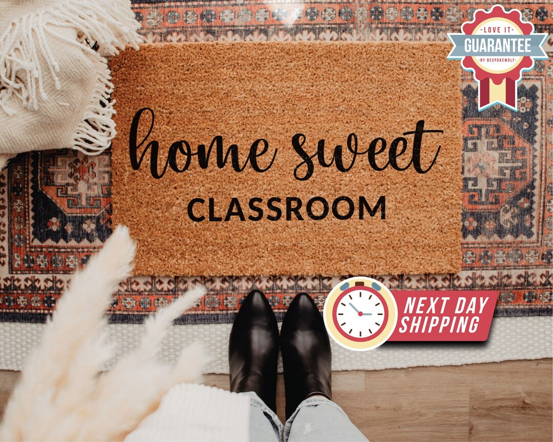 Home Sweet Classroom Doormat, Welcome Mat, Teacher Gifts, Cute Doormat ...
