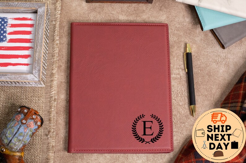 Custom Portfolio Notepad Leather Notepad Personalized Etsy