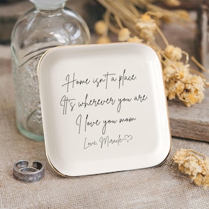 Colorful Mom Ring Dish, Personalized Trinket Dish, Keepsake Gift for Mother, Gift from Kids, Ring Holder, Jewelry Storage, Unique Gift