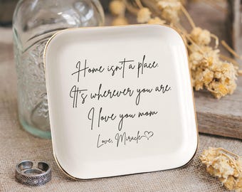 Colorful Mom Ring Dish, Personalized Trinket Dish, Keepsake Gift for Mother, Gift from Kids, Ring Holder, Jewelry Storage, Unique Gift