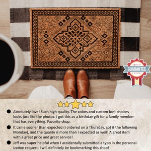 Geometric Coir Doormat, Modern Welcome Mat Bild 4