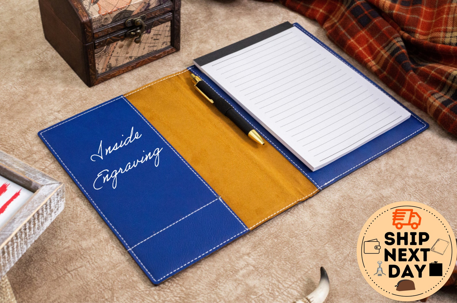 Custom Portfolio Notepad Leather Notepad Personalized Etsy