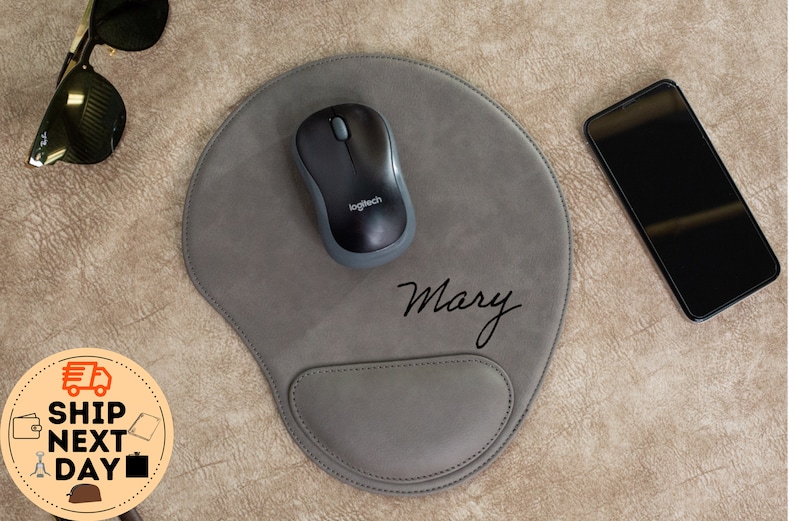 Custom Leather Mouse Pad,Coworker Gift, Gift For Dad, Boss Gift, Gift for Him & Her , Personalized Mouse Pad, Teacher gift, Office Gifts image 10