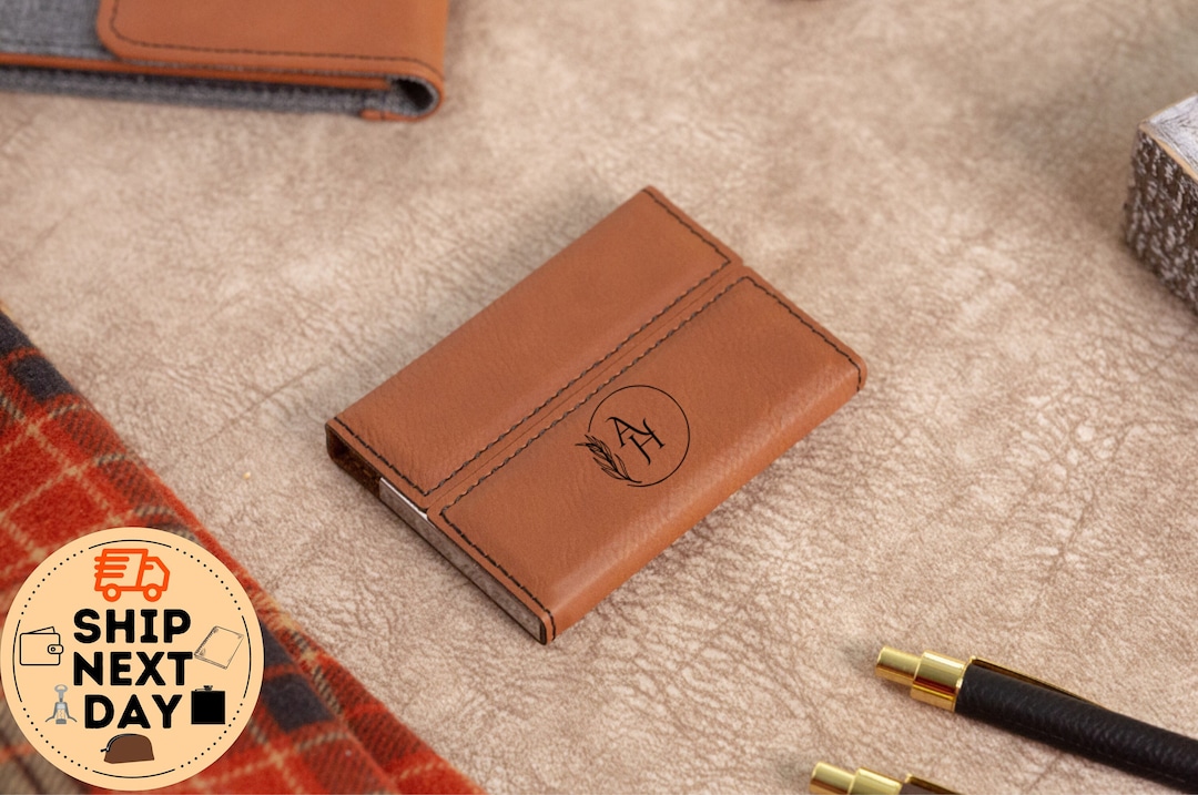 Personalized Business Card Holder, Card Holder for Men, Leather Card