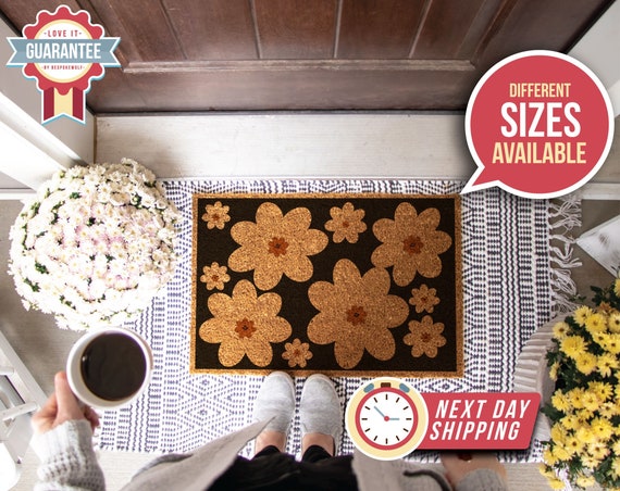 Spring Flowers Coir Doormat, Floral front door decor, Floral door mat, Summer Decor, Floral, Flower Doormat, Front Door Mat, Welcome Mat