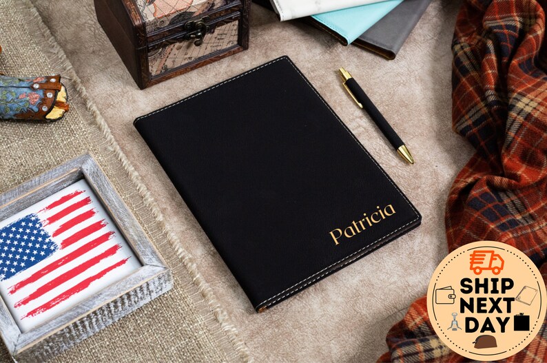 Custom Portfolio Notepad Leather Notepad Personalized Etsy