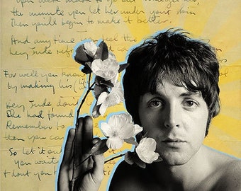 Paul McCartney handgeschreven teksttekst 'Hey Jude' - 2 maten