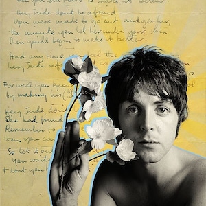 Paul McCartney Handwritten &quot;Hey Jude&quot; Lyric Art - 2 sizes