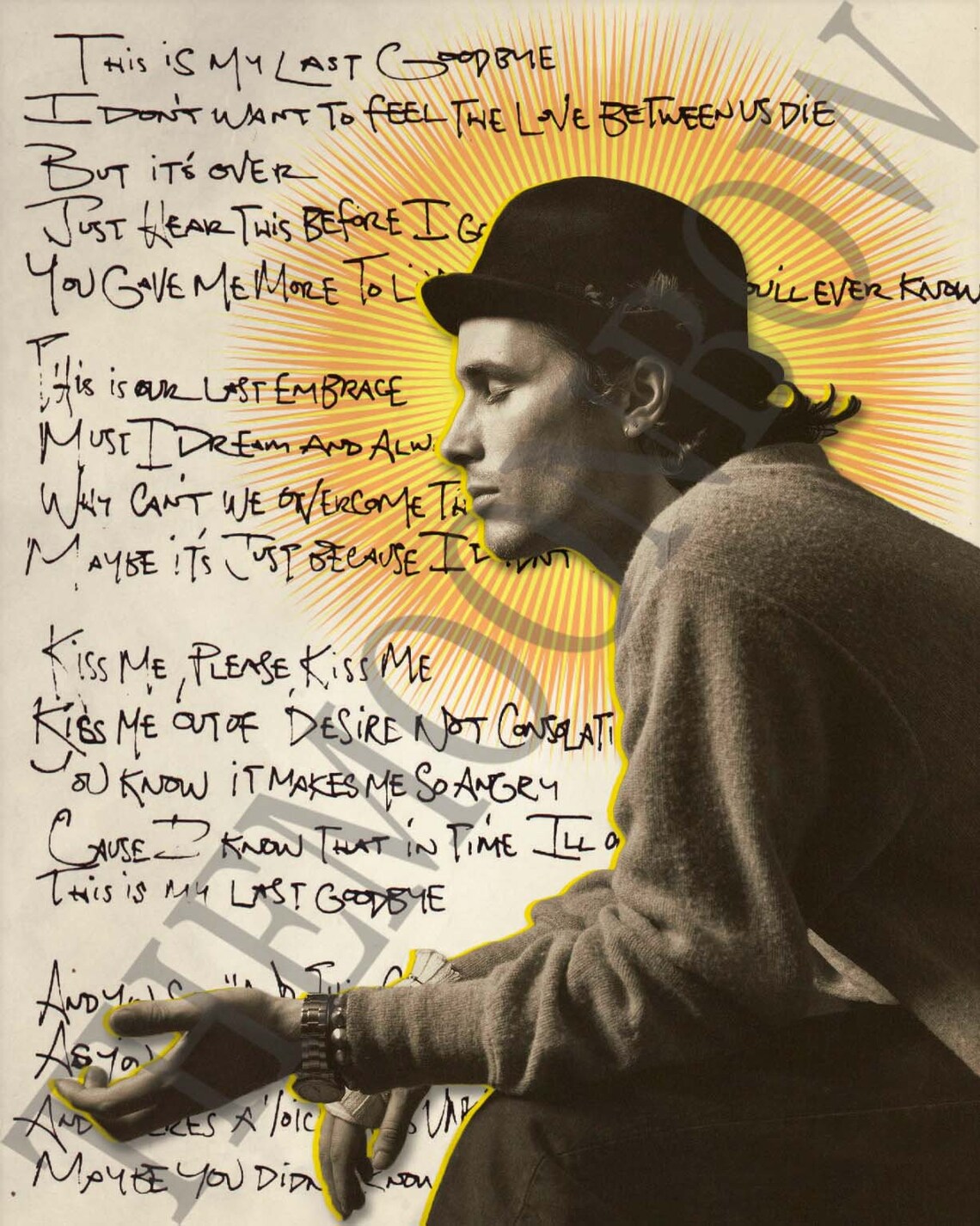 Jeff Buckley Handwritten "last Goodbye" Lyric Art 2 Sizes Etsy