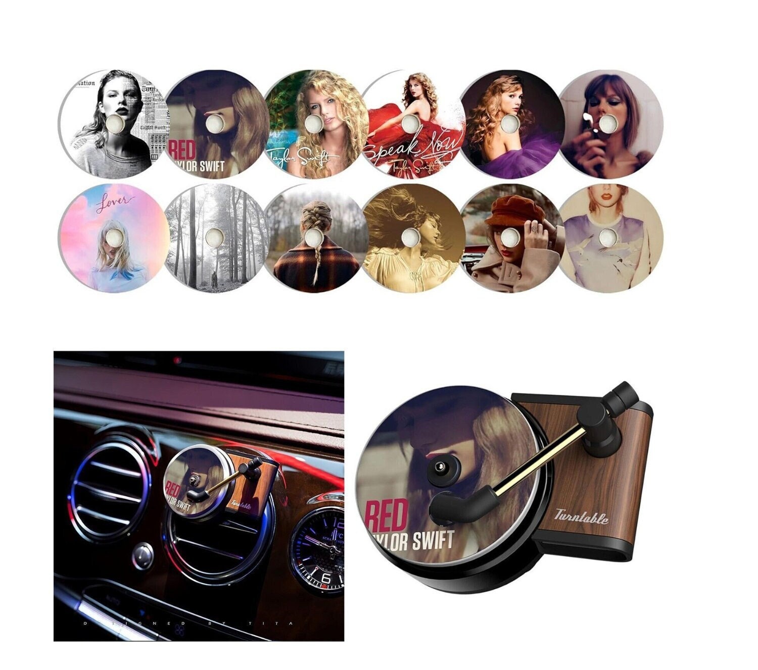  15PCS Taylor Car Air Fresheners Record Player Air Freshener Car  Vent Clip for Women Album Cover Air Freshener Car Accessories For Music  Swiftie Lover Gifts : Automotive