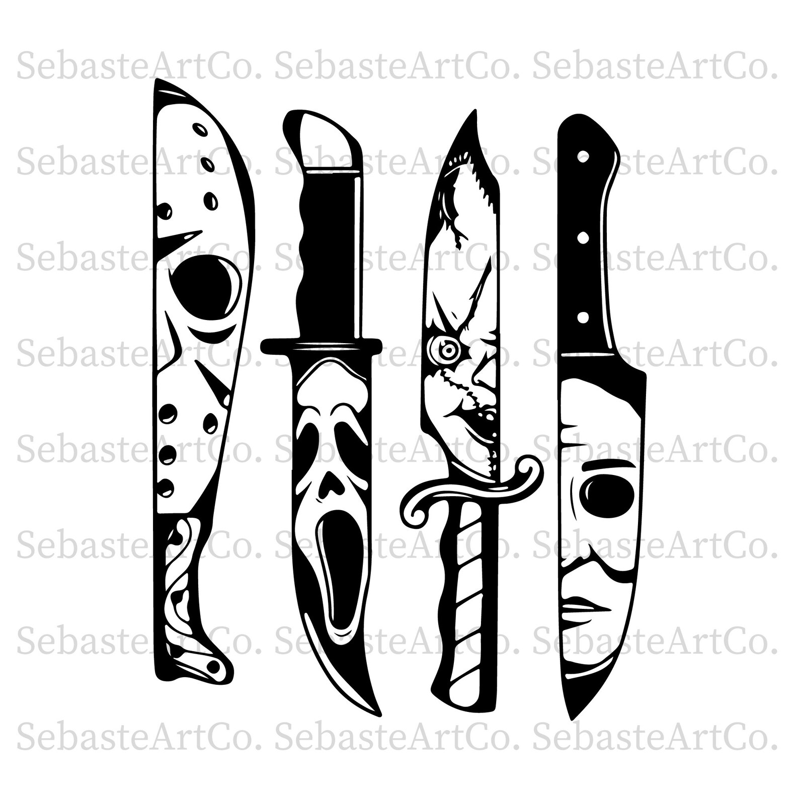 Horror Movie Characters in Knives Svg Michael Myers Svg Etsy Norway