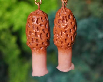 Morel Mushroom Earrings