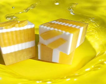 All-Natural Lemon Creme Soap: Shea & Glycerin Bath Bar