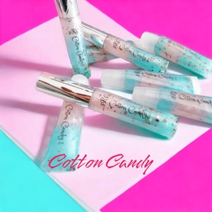Cotton Candy Fruity Lip Gloss, Non-Sticky, Lip Care,Clear Gloss,Cruelty-free,All Clear Gloss,Moisturize, non GMO,rejuvenate,mineral oil free