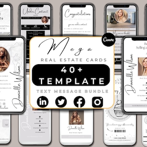 Text Message Real Estate Marketing, Real Estate Digital Business Card Bundle, Textable Prospecting Cards, Realtor Text Gift Cards,RealEstate
