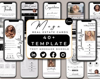 Marketing immobiliare con messaggi di testo, pacchetto di biglietti da visita digitali immobiliari, biglietti da visita di ricerca con messaggi di testo, buoni regalo per agenti immobiliari, immobiliare