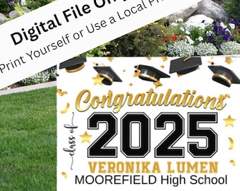 Custom Graduation Yard Sign 2025: Personalized Outdoor Decor (Digital File)