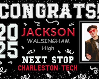Personalized Graduation Banner: Class of 2025, Custom Photo Backdrop