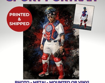 Custom Sports Watercolor Portrait, Personalized Sports Poster Printed