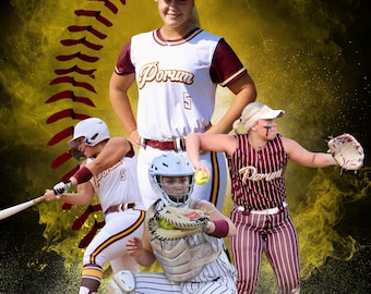 Custom Sports Poster Collage, Athlete Graduation Gift (Digital or Printed)