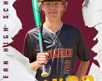 Custom Baseball Senior Night Banner, Vinyl 2ft x 3ft