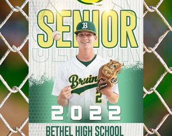 Custom Vinyl Basketball Senior Banner: 2' x 3' Sports Poster