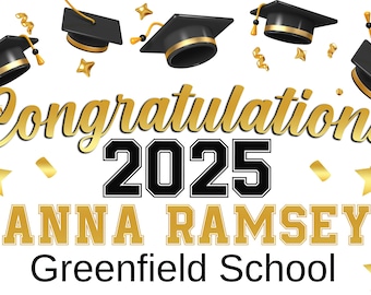 Personalized Graduation Banner: Class of 2025, Custom Photo Backdrop