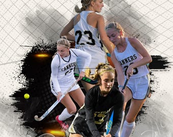Custom Sports Poster Collage: Personalized Athlete Senior Gift (Digital or Print)