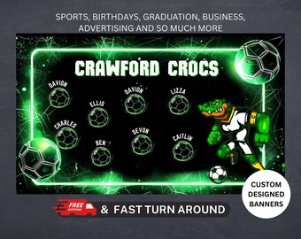 Custom Soccer Team Banner | Custom Design Included | Printed and Shipped