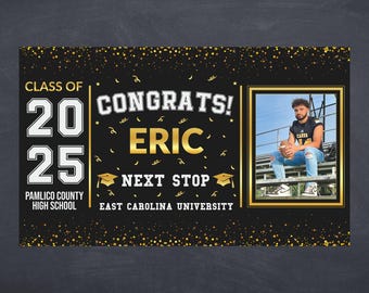 Personalized Graduation Banner: Class of 2025, Custom Photo Backdrop
