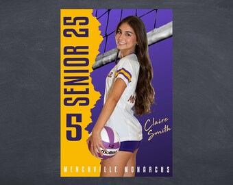 Banner personalizado para la Noche de Seniors de Voleibol: Póster deportivo de vinilo