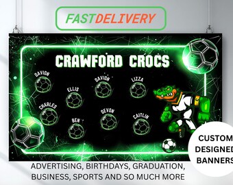 Custom Soccer Team Banner | Custom Design Included | Printed and Shipped