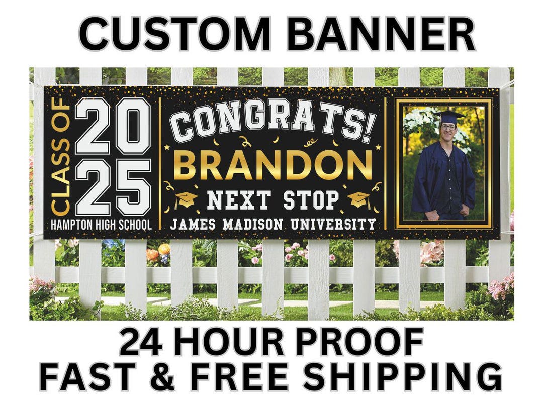 Custom Graduation Banner: Photo Backdrop, Class of 2025 - Etsy