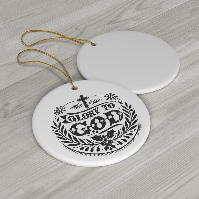 Glory to God Religious Ornament Christian Ceramic A Meaning Full Gift