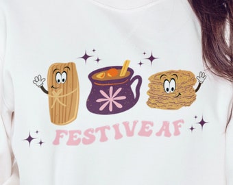 Spanish Christmas PNG | Cute Festive AF Png | Tamales y Ponche y Buñuelos Png | Feliz Navidad Png File | Navidad Png File