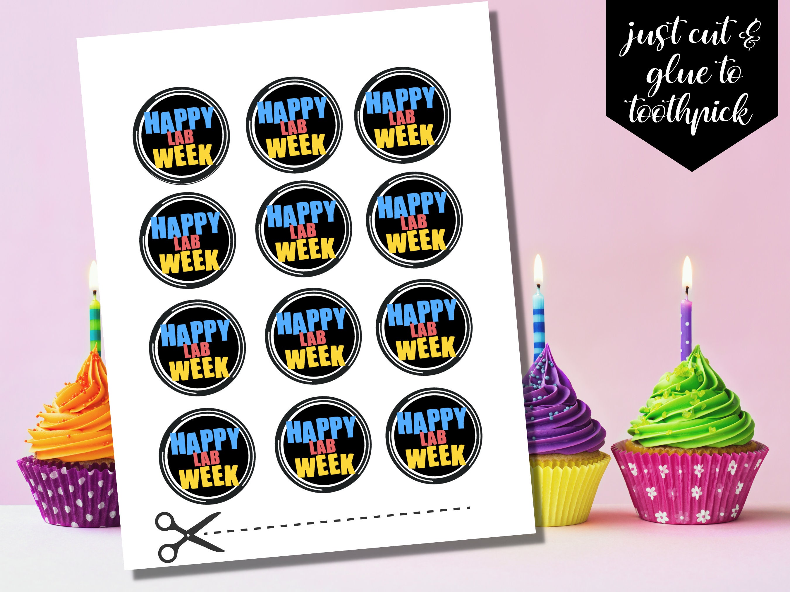 Week Topper Printable Lab Week Cupcake Toppers | Happy Lab Week | Instant Download ...