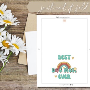 Best Dog Mom Ever Card Printable Mothers Day Card Dog Mom Card Mothers Day Card from Dog Dog Lover Card Instant Download Retro image 7