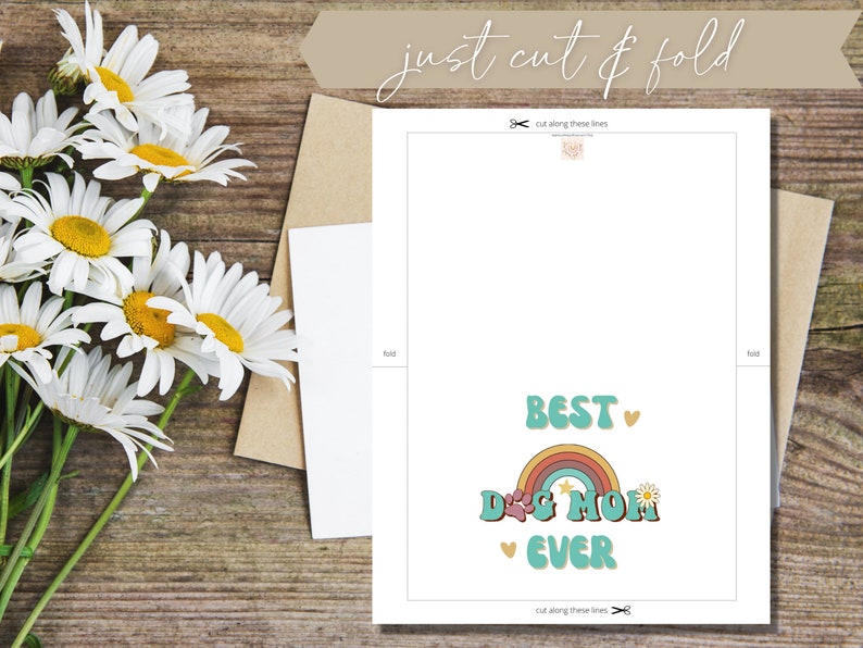 Best Dog Mom Ever Card Printable Mothers Day Card Dog Mom Card Mothers Day Card from Dog Dog Lover Card Instant Download Retro image 7