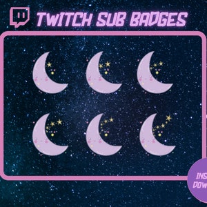 Twitch Sub Badges | Bit Badges | Twitch Badges Stars and Moon | Twitch Sub Badges Moon | Twitch Sub | Streamer Graphics