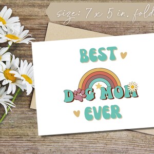 Best Dog Mom Ever Card Printable Mothers Day Card Dog Mom Card Mothers Day Card from Dog Dog Lover Card Instant Download Retro image 2