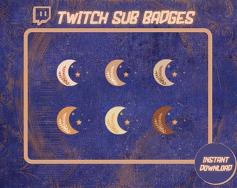 Twitch Sub Badges | Twitch Bit Badges | Boho Sub Badges | Boho Bit Badges | Badges for Streamers | Instant Download | Streamer Graphics