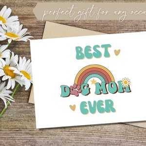 Best Dog Mom Ever Card Printable Mothers Day Card Dog Mom Card Mothers Day Card from Dog Dog Lover Card Instant Download Retro image 4