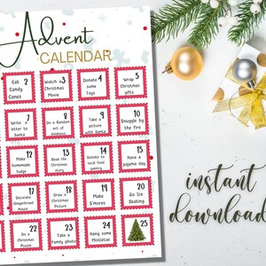 Advent Calendar | Advent Calendar Printable | Instant Download | Christmas Countdown | PDF File | Christmas Countdown Printable